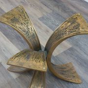 Glass coffee table, 80s design, Luciano Frigerio. Brutalist design