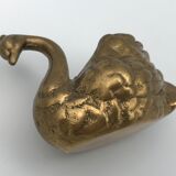 Old zoomorphic pocket tray in bronze, in the shape of a swan