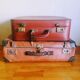 Old suitcase in vulcanized fibre