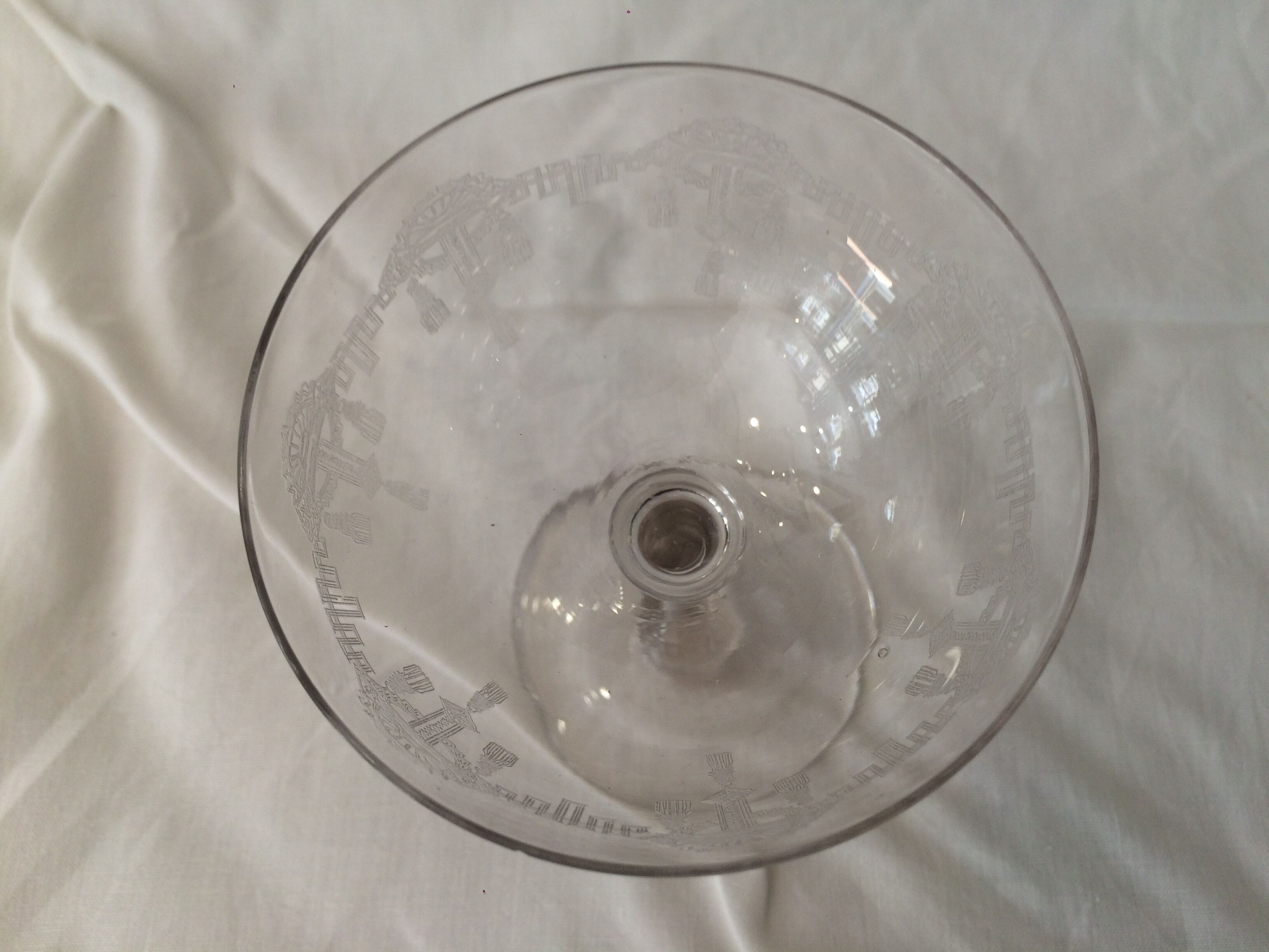 Old cuts in serious crystal