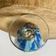 Glass and enamel vase with art deco flower decoration signed Mazoyer