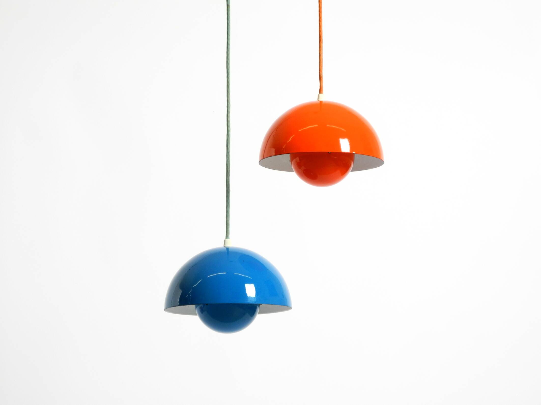 enamelled double shade Flower Pot pendant lamp by Verner Panton for Poulsen