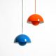 enamelled double shade Flower Pot pendant lamp by Verner Panton for Poulsen