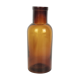 Rummaging in brown glass bottle