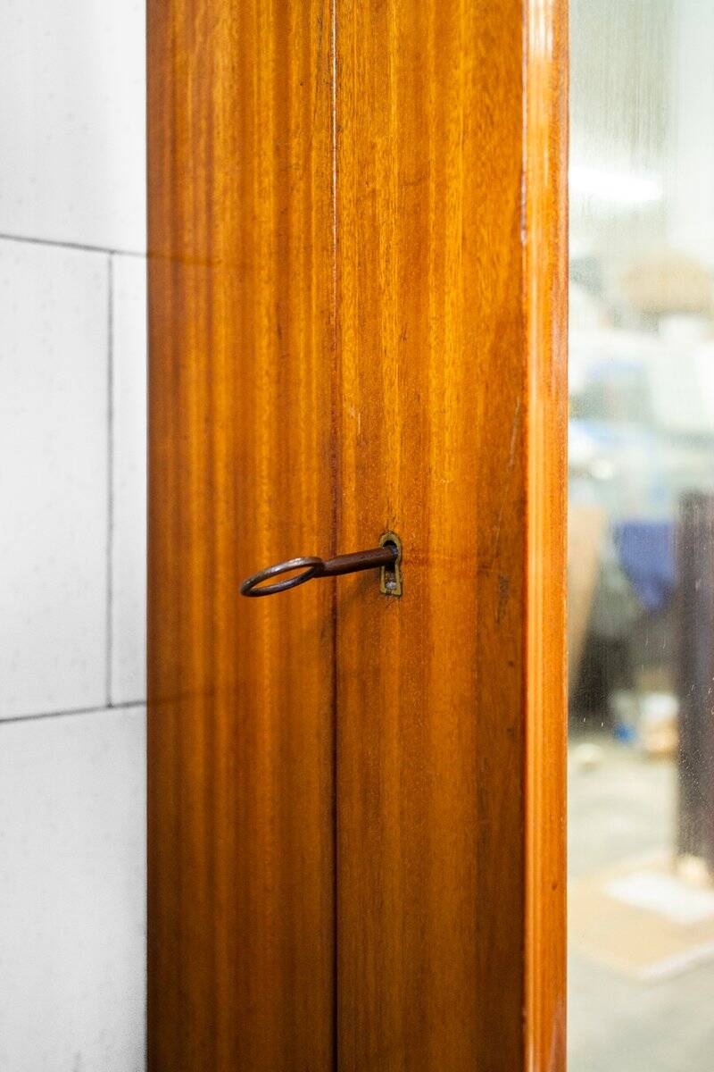 Specchio da ingresso vintage in teak, Italia, anni '50