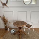 Rattan pedestal table