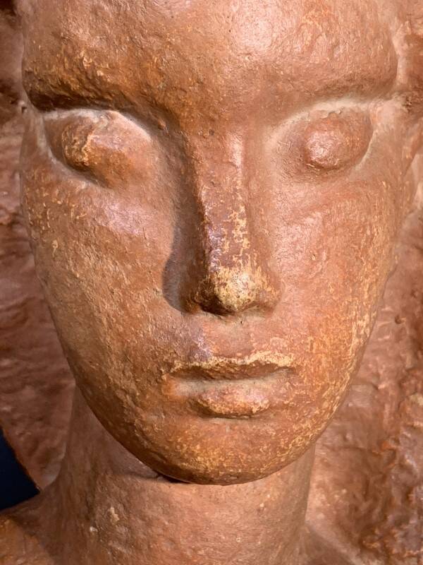 Art Deco Expressionist Sculpture "Nude Female Bust" unique piece 1940