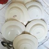 Old mismatched earthenware soup plates