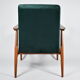 Vintage armchair "Fox" - designer H. Lis, 1970s, green bottle velvet