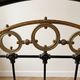 Old Art Nouveau lamp in black metal and brass.