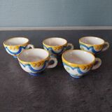 Set of 5 small terracotta cups for schnapps