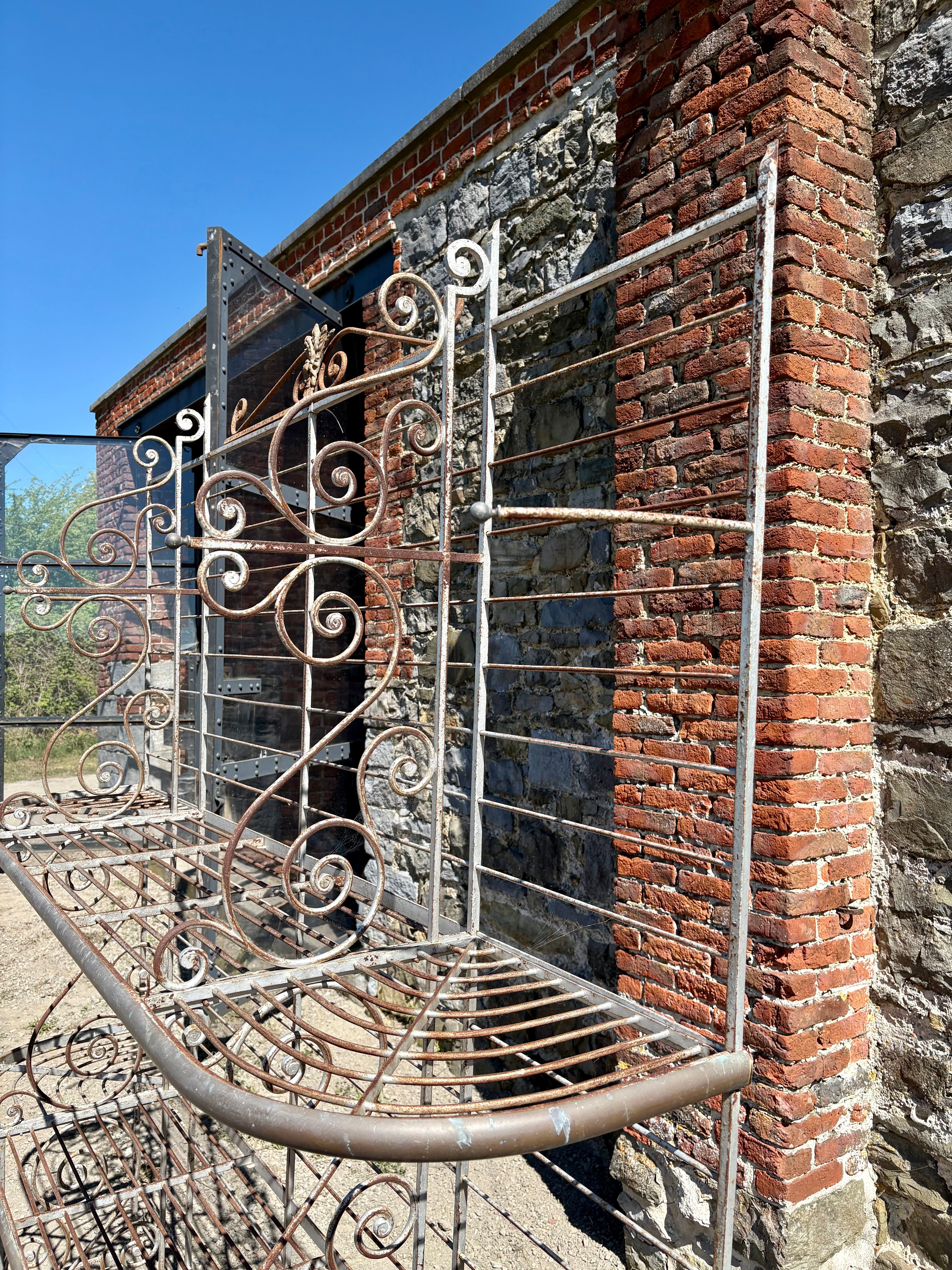 Large garden shelf / console in wrought iron – 19th century style