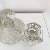 Czechoslovak moulded glass candlestick