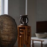 African Dogon stool from the mid-20th century, hand-carved in wood, Wabi-Sabi style.