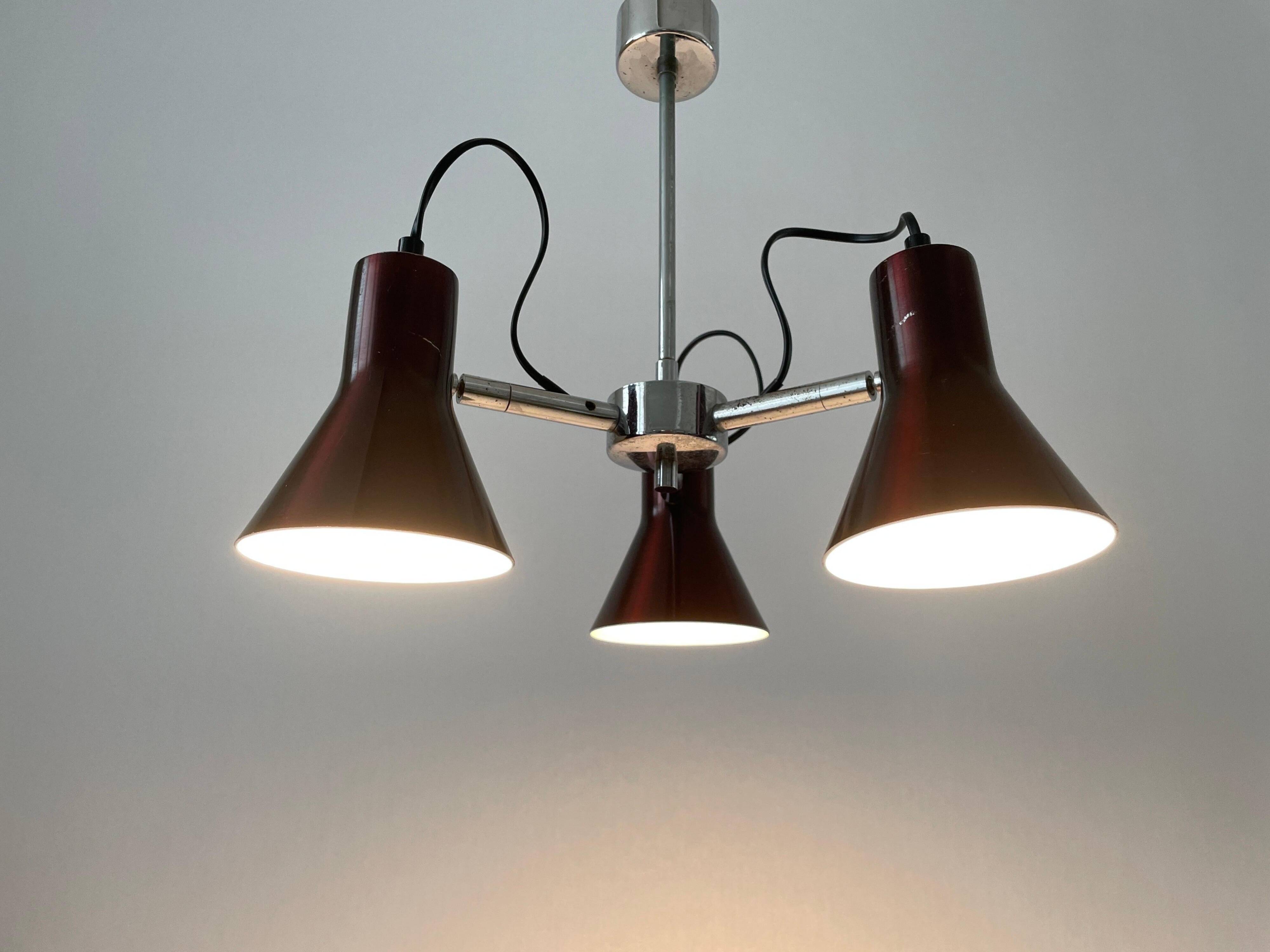 A Space Bordeaux ceiling light with 3 arms, 1970s, Germany