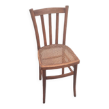Chaise bistrot en bois et cannage