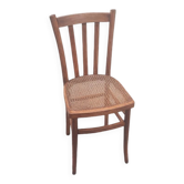 Chaise bistrot en bois et cannage