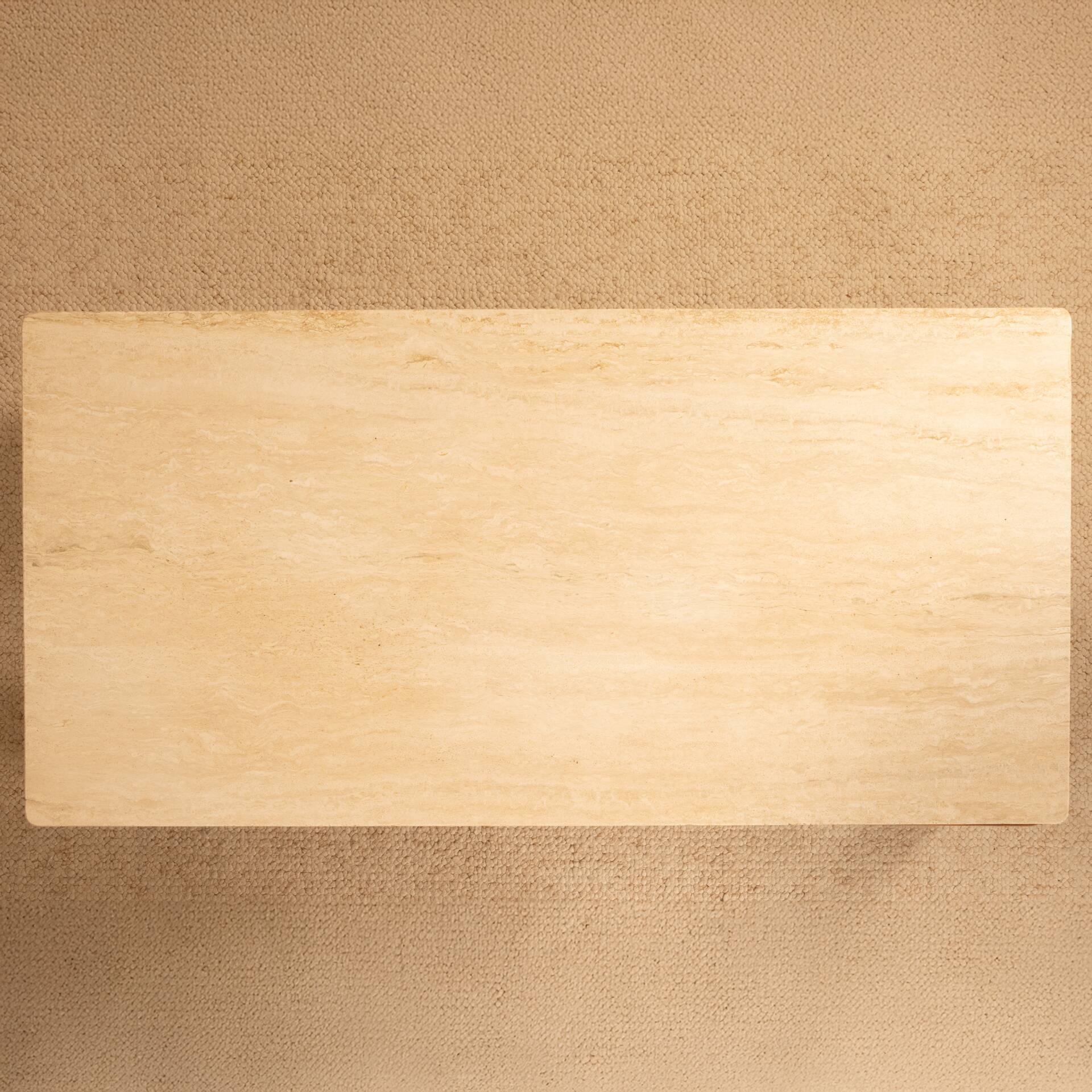 Wood & travertine coffee table - 1970