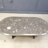 Vintage italian grey marble coffee table, 1970s