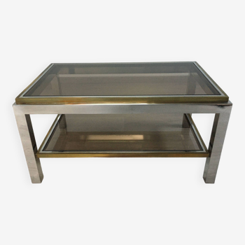 chrome and brass coffee table from the 70s