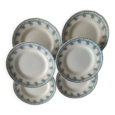 Ensemble de 6 assiettes plates terre de fer St Amand 4006