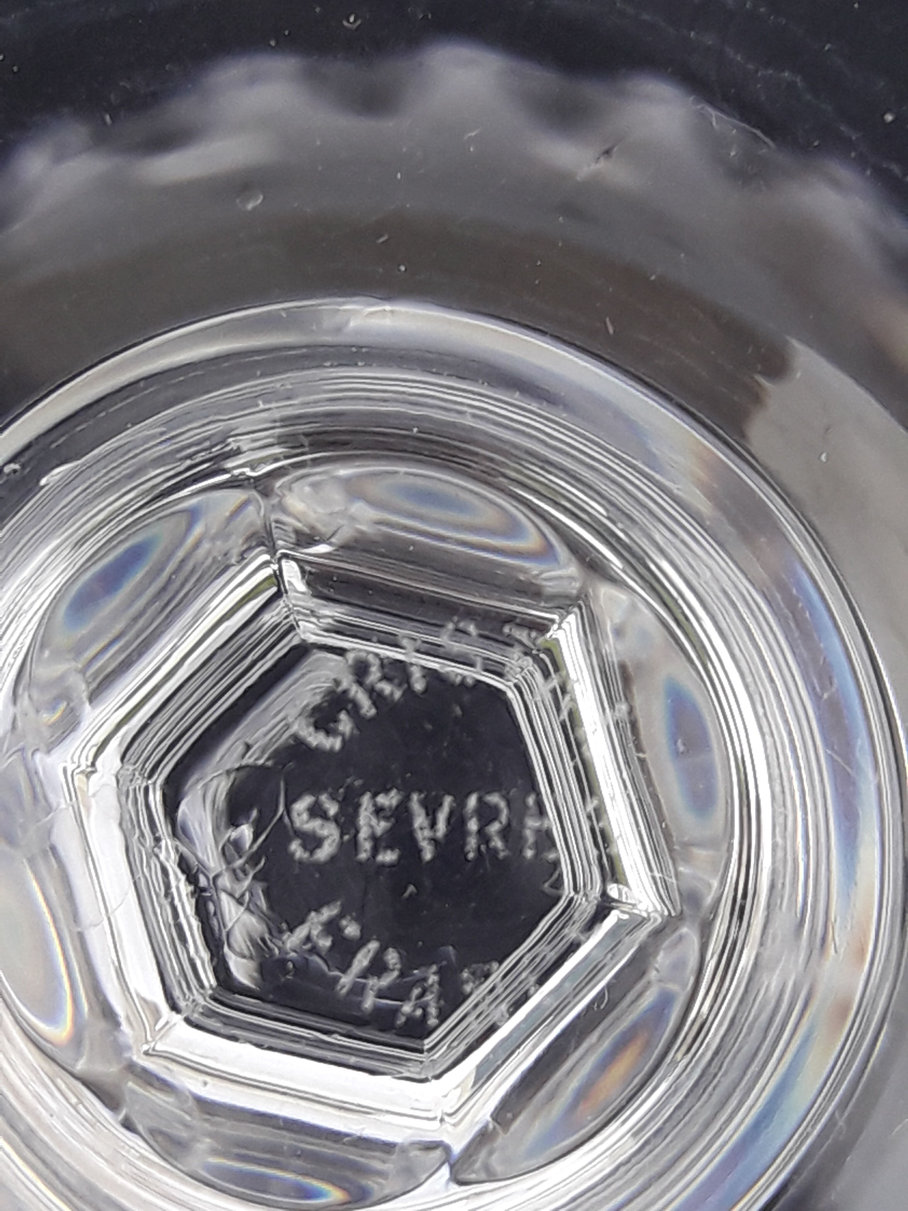 4 wine glasses stamped Crystal de Sèvres model Savannah H 16 cm