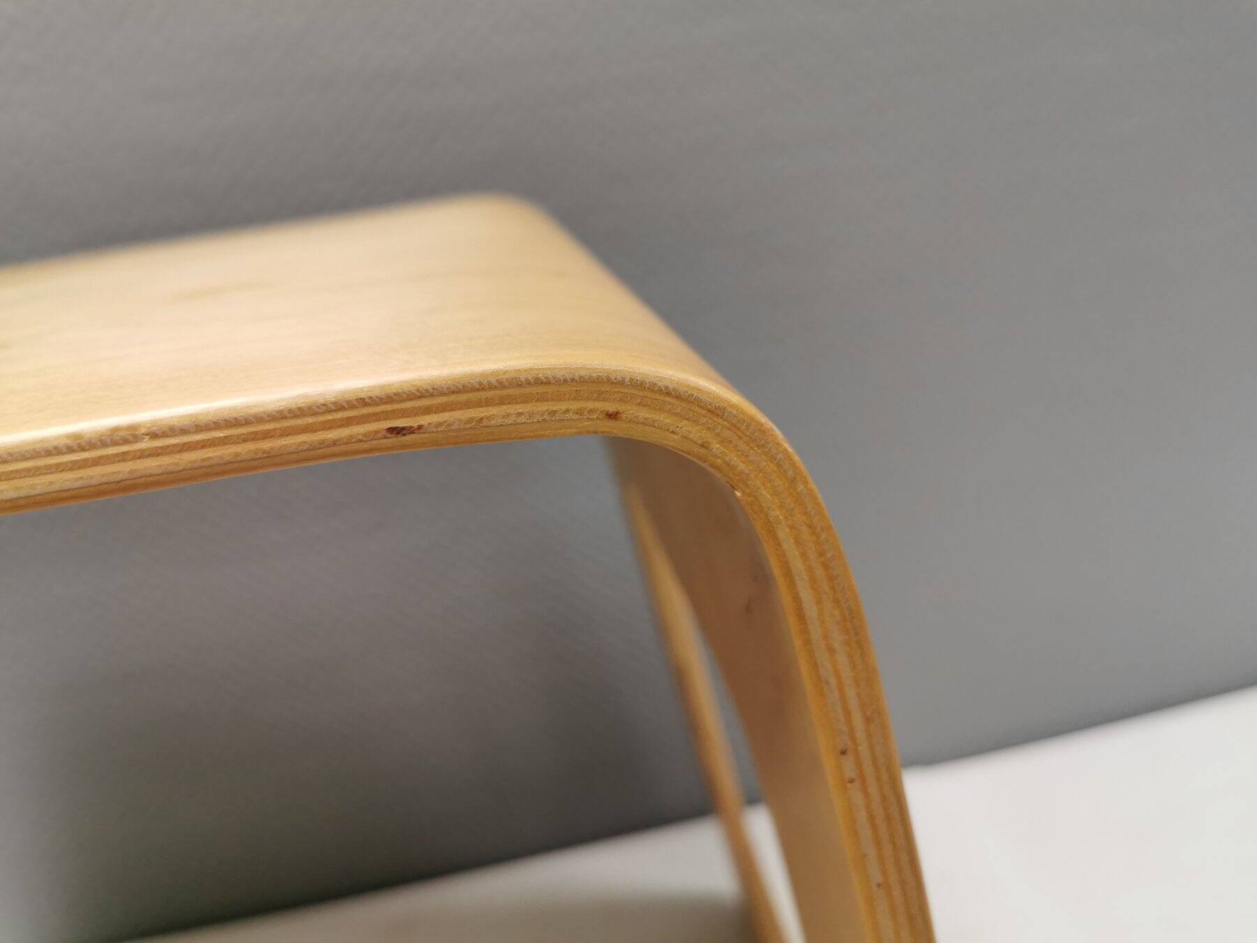 Beautiful design stool/side table made of curved plywood and designed by Lisa Norinder for Ikea.
