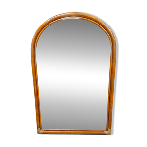 miroir arche vintage - rotin