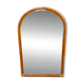 Miroir arche vintage en rotin et bambou (90x61 cm) – Style Riviera, années