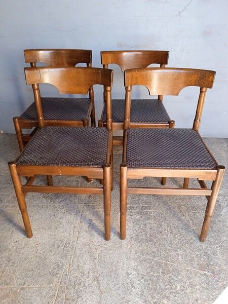4 Scandinavian wooden chairs 1960