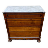 Antique Louis Philippe commode with fitted white marble top.