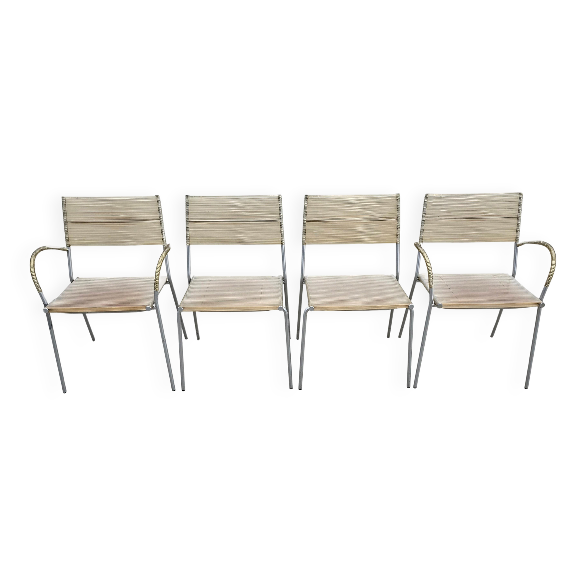 Set of 4 Miss B dining chairs by Tito Agnoli for Bonacina, 1990s.