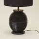 Large vintage black turned wooden lamp base circa 1980