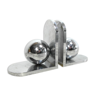 Heavy chrome metal bookends