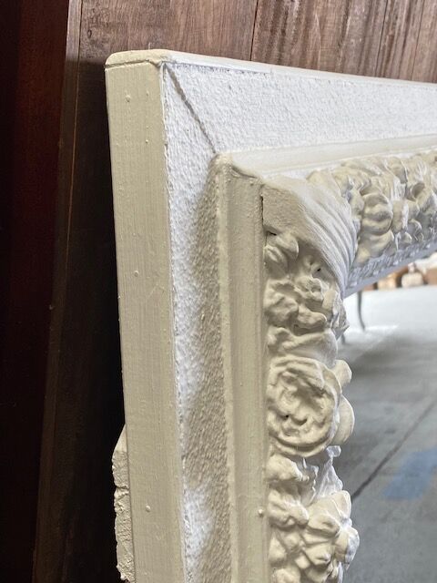 Old trumeau mirror in plaster and wood 100x142cm