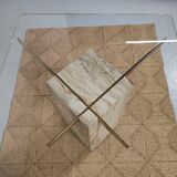 Marble and glass dining table, 80s