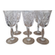 Set of 6 hand-cut crystal white wine glasses.
