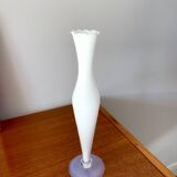 White opaline vase with opalescent legs, 50s and 60s