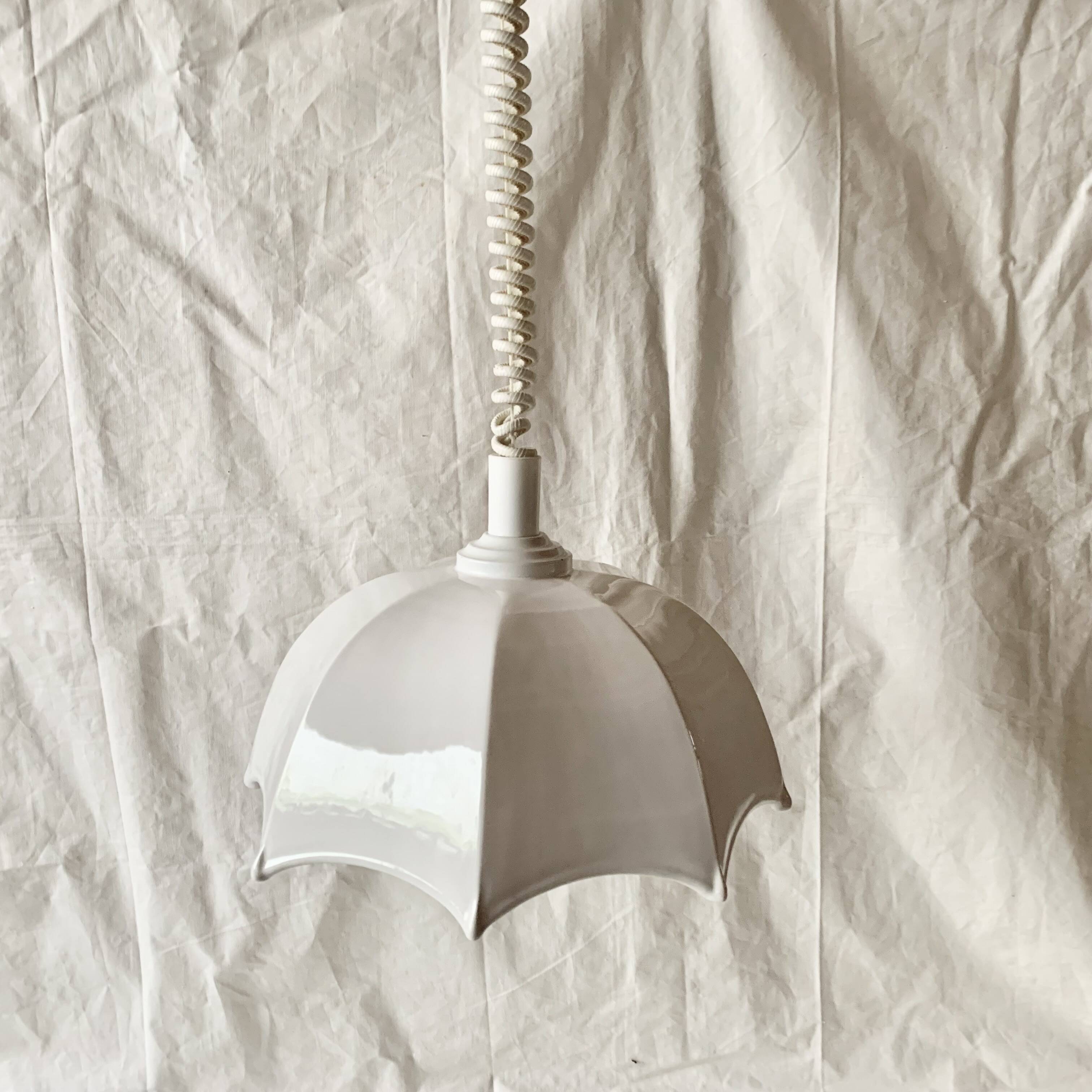 Vintage white ceramic up-and-down pendant light