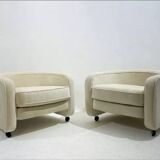 Mid-Century Modern Italian Armchairs on casters, 1970s (3 available)