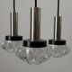 Suspended cascade lamp with 3 glass crystal and metal shades, 1960s, Germany