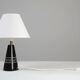 Black ceramic table lamp with sgraffito detail, Scandinavia, 1960s/1970s