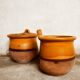 Duo of glazed terracotta pots