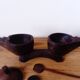 Salt and pepper shakers in carved wood, african craftsmanship