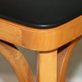 4 BAUMANN N°12 chairs in black skai and light beech