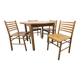 Danish ensemble transformable table 114 cm / 154 + 4 modernist chairs from the 1970s