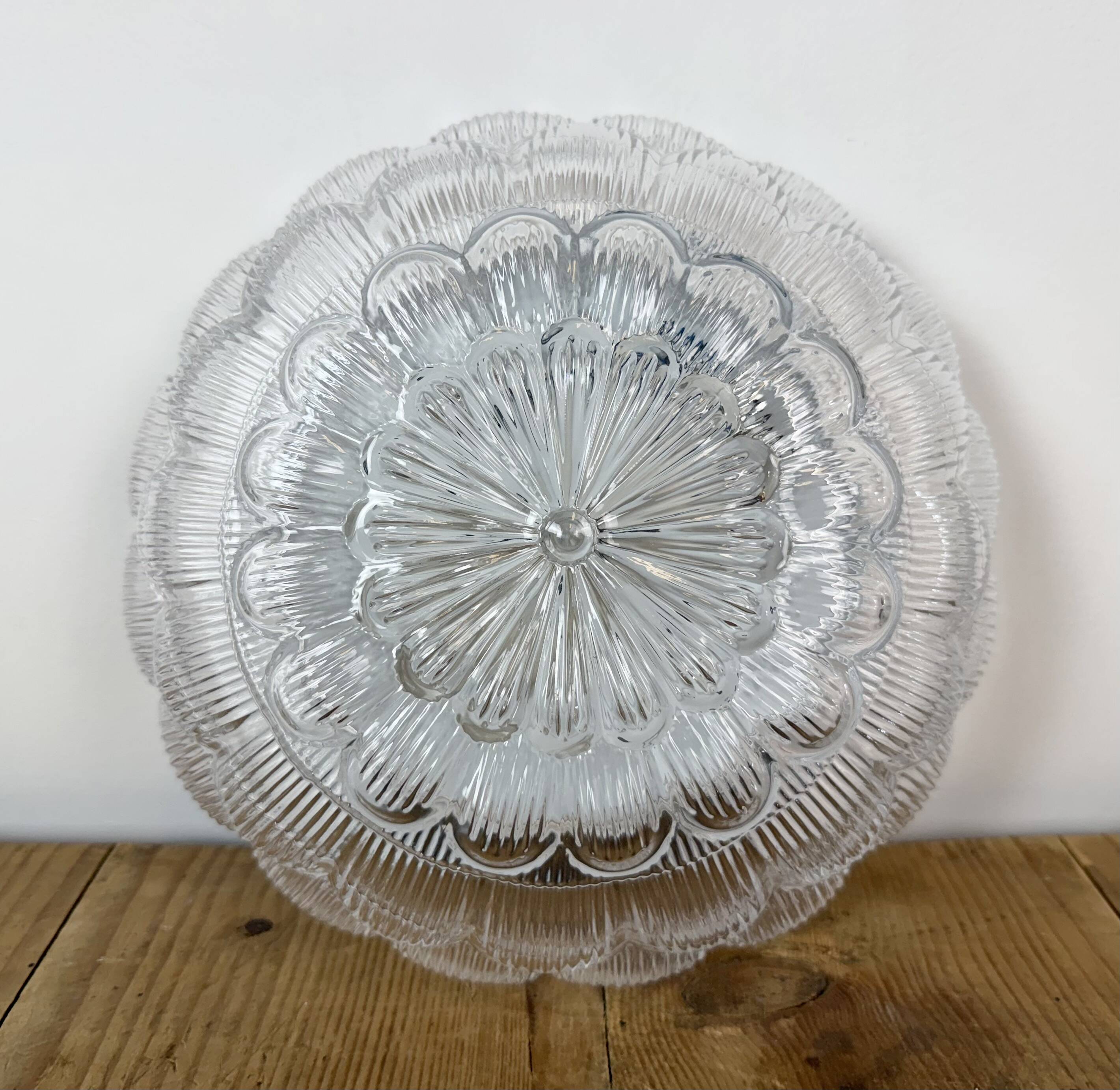 Vintage Glass Wall or Ceiling Light, 1970s