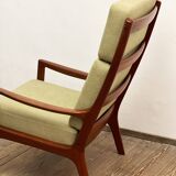 Danish Mid-Century  Lounge Chair and Stool by Ole Wanscher for Poul Jeppensens, Senator Series