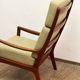 Danish Mid-Century  Lounge Chair and Stool by Ole Wanscher for Poul Jeppensens, Senator Series
