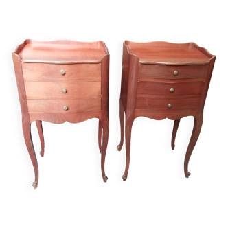 Pair of cherry wood bedside tables